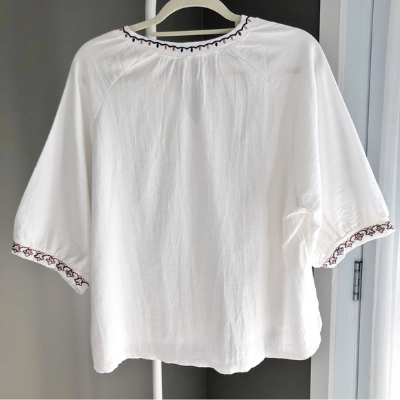 Vintage Minimalist White Oversized Relaxed Fit 3/4 sleeves blouse shirt. Large. - Picture 2 of 13